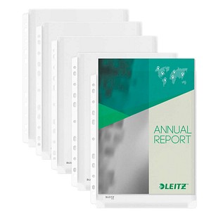 AKTION: LEITZ Prospekthüllen DIN A4 transparent genarbt 0,17 mm, 5 St. mit Prämie nach Registrierung