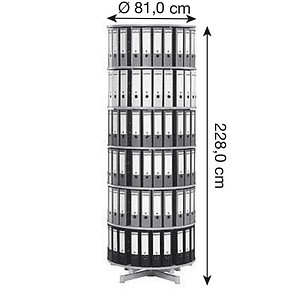 4250102411167 - Ordnerdrehsäulen R2081B6 Typ R2 grau 6 Etagen bis 144 Ordner 4250102411167 Reef 4250102411167 - Ordnerdrehsäulen R2081B6 Typ R2 grau 6 Etagen bis 144 Ordner 4250102411167 Reef