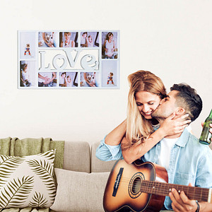 4052025959654 - Bilderrahmen Collage love Fotorahmen 10 Bilder Wandgalerie für Fotocollagen hbt 365 x 72 x 2 cm weiß - Relaxdays 4052025959654 - Bilderrahmen Collage love Fotorahmen 10 Bilder Wandgalerie für Fotocollagen hbt 365 x 72 x 2 cm weiß - Relaxdays