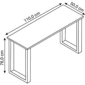 4051814432736 - Holz Schreibtisch H 76 x B 110 x T 50 cm Computertisch schlicht Füße aus hochwertigem Metall Arbeitstisch Büromöbel - Lona U 4051814432736 - Holz Schreibtisch H 76 x B 110 x T 50 cm Computertisch schlicht Füße aus hochwertigem Metall Arbeitstisch Büromöbel - Lona U