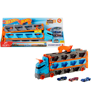 Mattel GAMES Hot Wheels 2in1 Rennbahn-Transporter GVG37 Zubehörset für Spielzeugautos