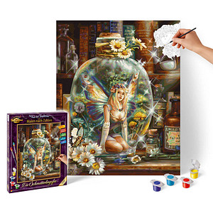 4000887918432 - Malen nach Zahlen SCHIPPER Meisterklasse Premium - Die Schmetterlingsfee Malvorlagen bunt Kinder Basteln Malen Kosmetik Schmuck Made in Germany