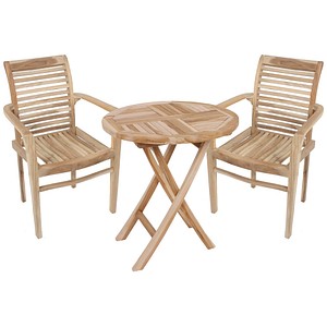 Garden Pleasure Sitzgruppe JAVA, natur Holz, 3-teilig