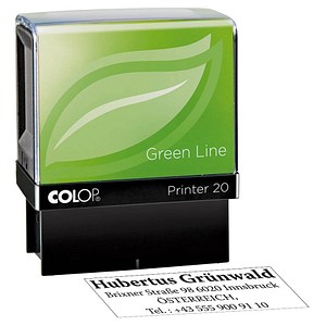 4044589362919 - COLOP Textstempel individualisierbar Printer 20 Green Line selbstfärbend schwarz ohne Logo