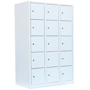 4061815519978 - Schließfachschrank signalweiß 523537 15 Schließfächer 1185 x 500 x 1800 cm 4061815519978 LÜLLMANN