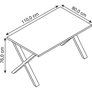 4051814379536 - Holz Schreibtisch H 76 x B 110 x T 80 cm Computertisch schlicht Füße aus hochwertigem Metall Arbeitstisch Büromöbel - Lona X