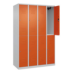 4067521418925 - Spind Classic Plus reinorange lichtgrau 080300-40-S10061 8 Schließfächer 1200 x 500 x 1850 cm 4067521418925 C+P-Möbel