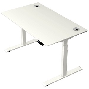 Kerkmann Move 2 Plus elektrisch höhenverstellbarer Schreibtisch weiß rechteckig, T-Fuß-Gestell weiß 140,0 x 80,0 cm