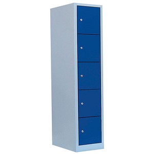 4061815519756 - Schließfachschrank 523511 Metall 1 Abteil mit 5 Fächern abschließbar 415x180cm (BxH) blau 4061815519756 LÜLLMANN