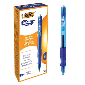 BIC Gel-ocity Gelschreiber blau/transparent 0,3 mm, Schreibfarbe: blau, 12 St.