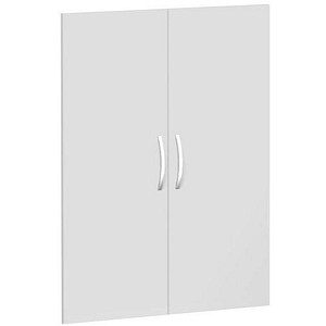 Geramöbel Flügeltürensatz 3 OH Lichtgrau für Regalbreite 80 cm 2 Stück