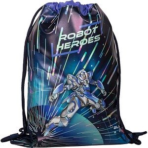 4061947134971 - Turnbeutel ROBOT HEROES Kunstfaser dunkelblau mint lila