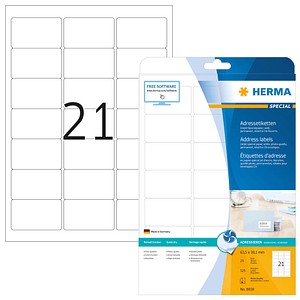 525 HERMA Adressetiketten 8838 weiß 63,5 x 38,1 mm