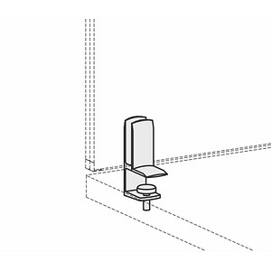 2 geramöbel Eco Befestigungen für Tischtrennwände silber
