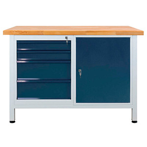 4050049429313 - Werkbank lichtgrau anthrazitgrau 4 Schubladen 1200 x 600 x 840 cm  4050049429313 ADB