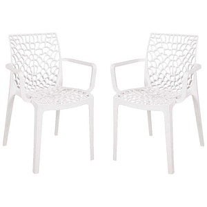 Garden Pleasure Gartenstühle mit Armlehnen CALVERA weiß, 2 St.