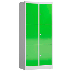 4061815857810 - Schließfachschrank ClassiX gelbgrün lichtgrau X-523325 6 Schließfächer 800 x 500 x 1800 cm 4061815857810 LÜLLMANN