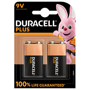 2 DURACELL Batterien PLUS E-Block 9,0 V
