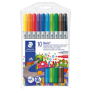 4007817320006 - Filzstift Staedtler Noris® 320 Strichstärke 1-3 mm eindrucksichere Doppelspitze Kappe mit Luftkanal farbsortiert 10 Stück 4007817320006 - Filzstift Staedtler Noris® 320 Strichstärke 1-3 mm eindrucksichere Doppelspitze Kappe mit Luftkanal farbsortiert 10 Stück