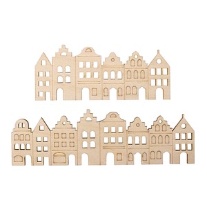 Rayher Dekoartikel natur Holzleiste Nordic Häuser, 2 St.