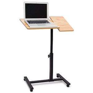 relaxdays PC-Tisch höhenverstellbar eiche hell 60,0 x 40,5 x 58,0 – 95,0 cm