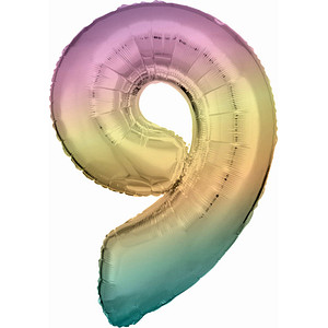 0194099036184 - Luftballons Zahl 9 regenbogen 0194099036184 amscan