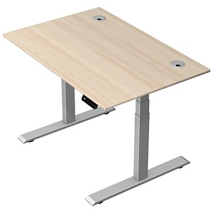 Kerkmann Move 2 Plus elektrisch höhenverstellbarer Schreibtisch ahorn rechteckig, T-Fuß-Gestell silber 120,0 x 80,0 cm