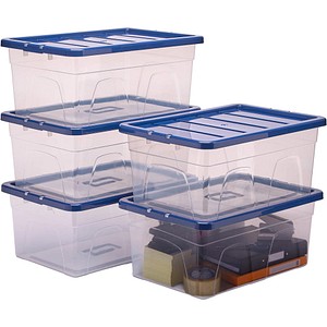 0043859804856 - 5 Aufbewahrungsboxen 380 l transparent blau 380 x 560 x 250 cm 0043859804856 5 Stück