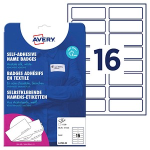 AVERY Zweckform L4783-20 Acetatseide Namensetiketten 88,9x31mm weiß 4004182147832 AVERY Zweckform 320 Stück
