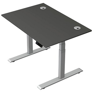 Kerkmann Move 2 Plus elektrisch höhenverstellbarer Schreibtisch anthrazit rechteckig, T-Fuß-Gestell silber 120,0 x 80,0 cm