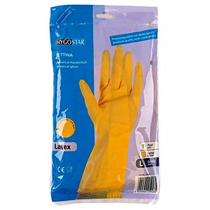 12 x HygoStar Haushalts-Handschuh Latex Bettina L 30cm gelb VE=12 Paar