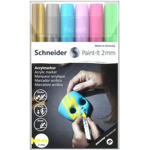 Schneider Paint-It 310 V2 Acrylstifte farbsortiert 2,0 mm, 6 St.