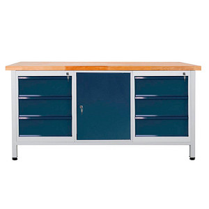 4050049437387 - Werkbank lichtgrau anthrazitgrau 6 Schubladen 1700 x 600 x 840 cm 4050049437387 ADB 4050049437387 - Werkbank lichtgrau anthrazitgrau 6 Schubladen 1700 x 600 x 840 cm 4050049437387 ADB