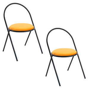 3660141959604 - Besucherstuhl SATURNE safran   schwarz ohne Armlehnen Pyramidengestell 3660141959604 2 Stück