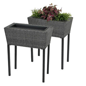 Garden Pleasure Pflanzenständer-Set IRIS Kunststoff grau, 2 St.