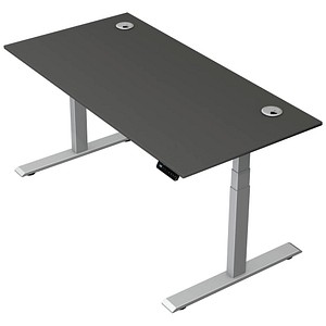 Kerkmann Move 2 Plus elektrisch höhenverstellbarer Schreibtisch anthrazit rechteckig, T-Fuß-Gestell silber 160,0 x 80,0 cm