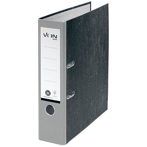 VON LEITZ Ordner grau mamoriert Karton 8,0 cm DIN A4, 1 St.