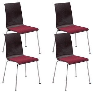 5901747065497 - Besucherstuhl Cafe VII wenge bordeaux   chrom ohne Armlehnen 4-Fuß-Gestell 5901747065497 4 Stück
