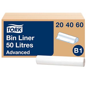 TORK Müllbeutel B1 50,0 l weiß 35,0 µm, 25 St.