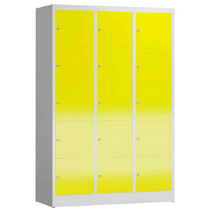 4061815858299 - Schließfachschrank ClassiX lichtgrau zinkgelb X-523536 15 Schließfächer 1185 x 500 x 1800 cm 4061815858299 LÜLLMANN