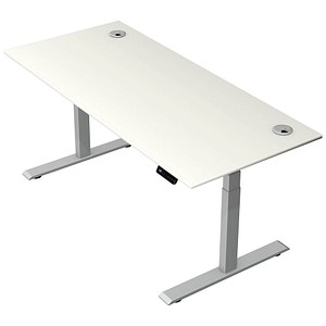 Kerkmann Move 2 Plus elektrisch höhenverstellbarer Schreibtisch weiß rechteckig, T-Fuß-Gestell silber 180,0 x 80,0 cm