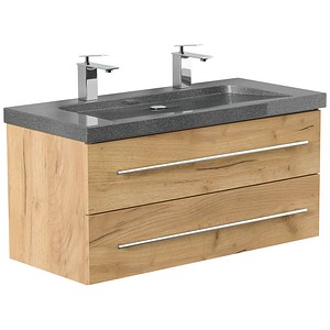 4251982676875 - POSSEIK Waschbecken mit Unterschrank YAMO 100 eiche gold 1000 x 450 x 500 cm