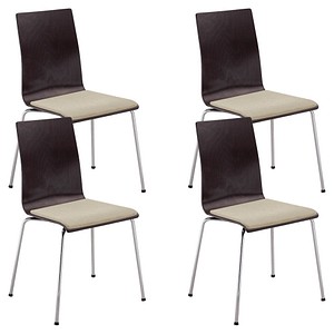 5901747065503 - Besucherstuhl Cafe VII wenge creme   chrom ohne Armlehnen 4-Fuß-Gestell 5901747065503 4 Stück