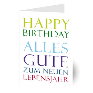LUMA Geburtstagskarte HAPPY BIRTHDAY bunt LU1013 DIN B6, 1 St.