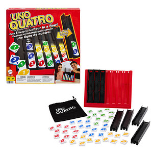 0194735157563 - MATTEL Games UNO Quatro Jeu De Tuiles Familial Pour Enfants Et Adultes Jeux De Société Pour Soirée Jeu En Famille Ou En Voyage 2 À 4