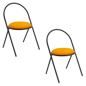 3660141959635 - Besucherstuhl SATURNE safran   schwarz ohne Armlehnen Pyramidengestell 3660141959635 2 Stück