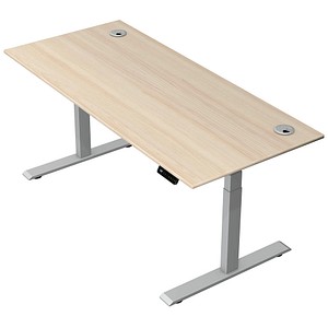 Kerkmann Move 2 Plus elektrisch höhenverstellbarer Schreibtisch ahorn rechteckig, T-Fuß-Gestell silber 180,0 x 80,0 cm