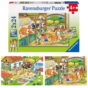 Ravensburger Fröhliches Landleben Puzzle, 2 x 24 Teile