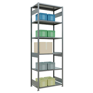 4004514283702 - Schulte Lagertechnik Fachbodenregal-Stecksystem MULTIplus 250 Grundregal Längenriegel 3000x1000x600 mm 7 Böden verzinkt