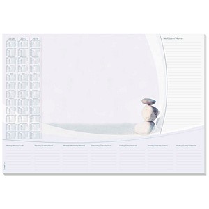 4004360767159 - SIGEL Schreibtischunterlage Harmonie 2026 2027 2028 weiß grau Papier 595 x 410 cm 30 Blatt